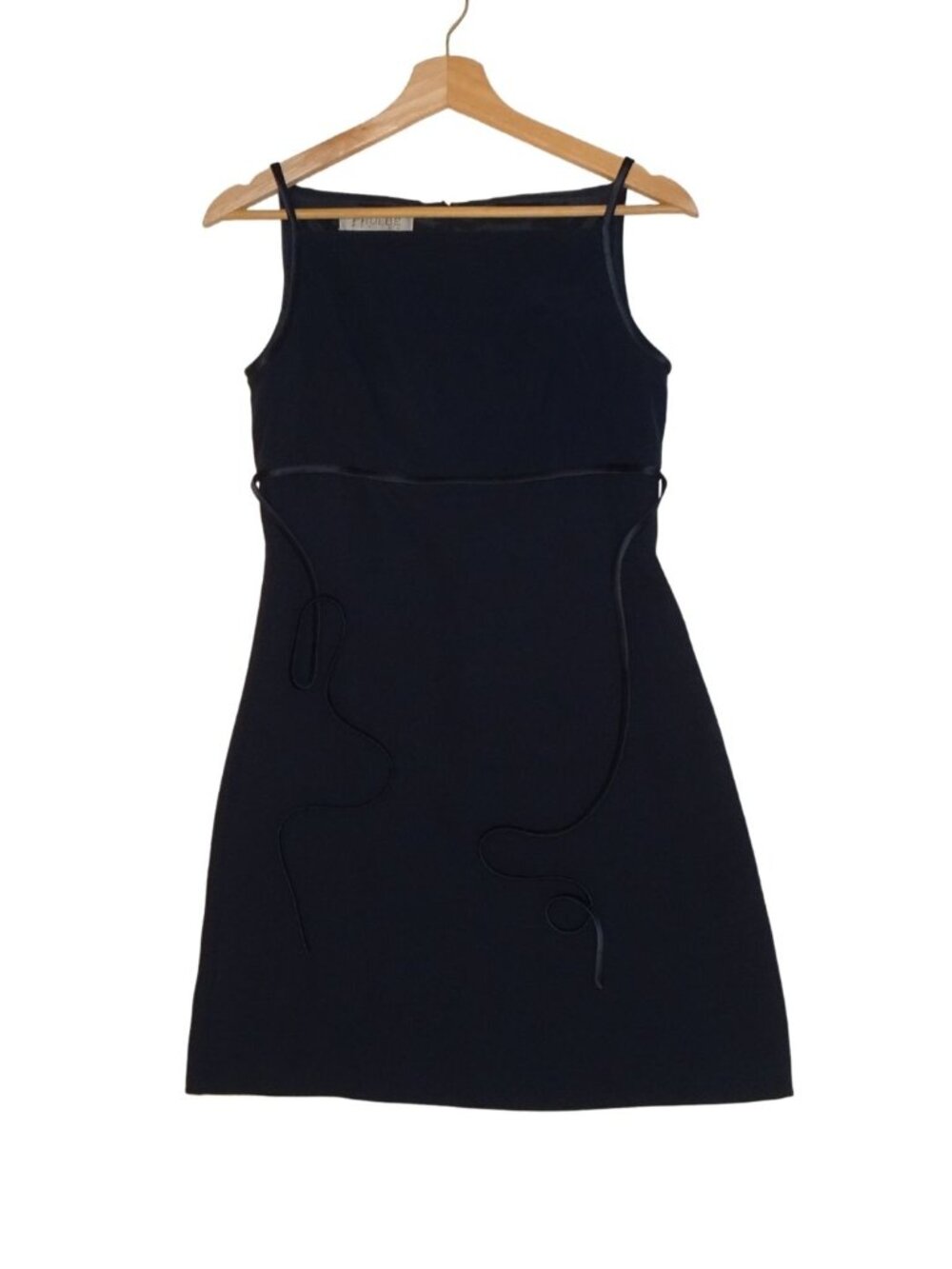 Vintage Phoebe Petites Dark Navy Square Neck Mini Dress
